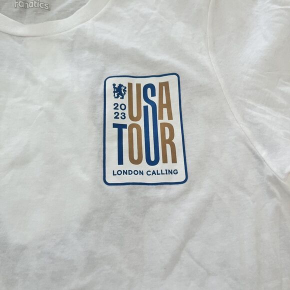 NEW NWT USA Tour 2023 London Calling Chelsea Football Club White T Shirt S - Picture 3 of 6